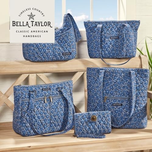 Bella Taylor Lunch Tote, Quilted Lunch Bag, Navy Floral