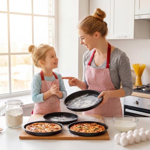 8 Pcs Pie Tins, 10 Inch Round Pans, Black