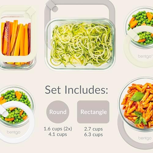 Bentgo Signature Glass Food Storage Containers with Lids, 10 Piece Set