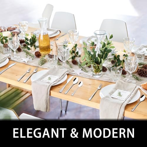 49-Piece Silverware Set with Organizer, Food-Grade Stainless Steel Flatware for 8, Cutlery Utensil Sets with Steak Knives, Rust-proof, Mirror Polished, Dishwasher Safe, Silver Tree Pattern