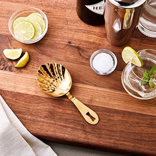Barfly , Scalloped Julep Strainer, Gold