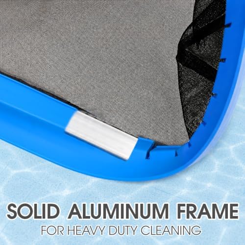 Pool Skimmer Net for Pool Cleaning, Heavy Duty Pool Net Skimmer with Fine Mesh & Deep Bag, Aluminum Frame Pool Leaf Net for Above Ground & In-Ground Pools, Pond Cleaning Leaf Rake Net (No Pole)