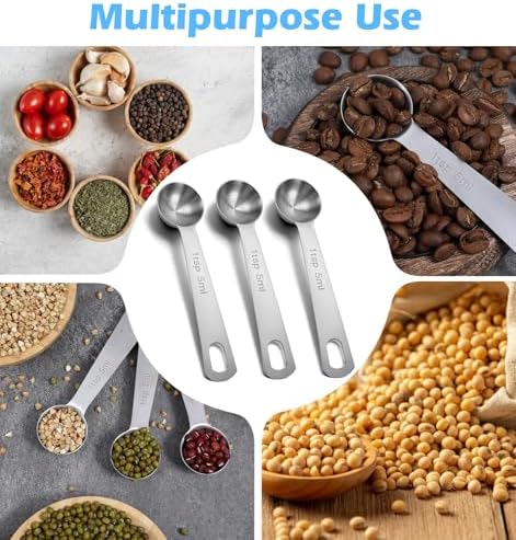 1 Teaspoon Measuring Spoons, 3Pcs Stainless Steel Kitchen Tools for Precise Cooking, Baking and Spices Measurement, 5ml
