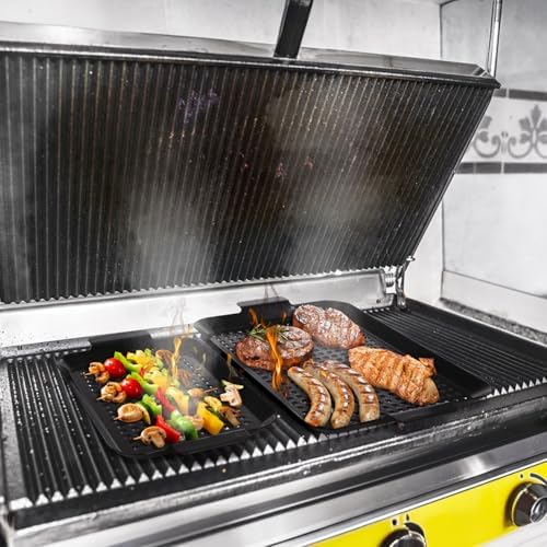 Covzoe 2 Pack Grill Pans, Nonstick Grill Topper for Outdoor Grill