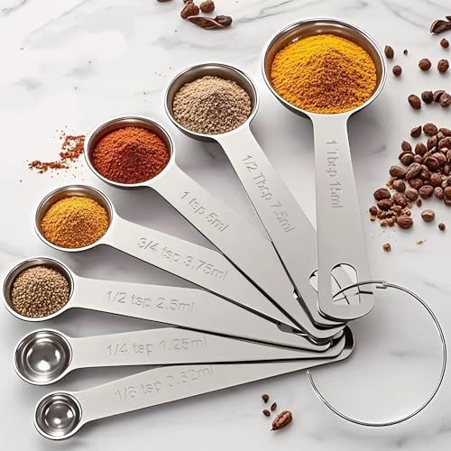 TILUCK Stainless Steel Measuring Cups & Spoons Set,Coffee Scoop Spoon