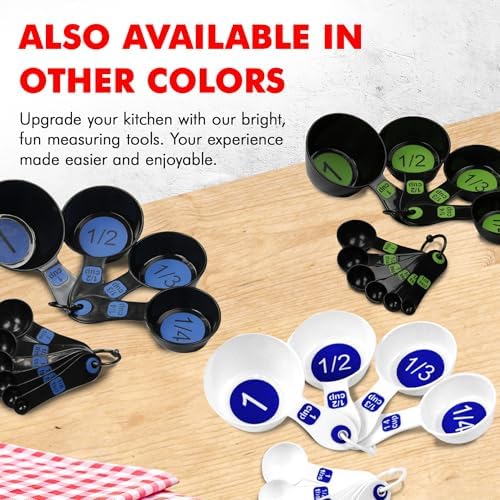 Chef Craft Easy to Ready Plastic Measuring Cup Set, 10 piece set, Green