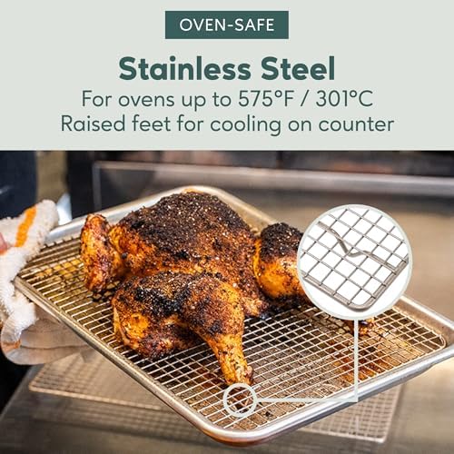 Ultra Cuisine Stainless Steel Baking Rack - 10 x14.75 inch Jelly Roll Wire