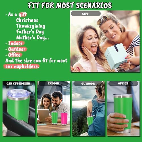 20 oz Tumbler Insulated Tumblers Stainless Steel Coffee Mug,Green 12PCS