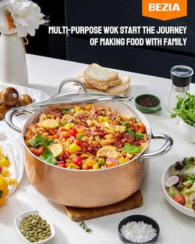 BEZIA 8 Quart Nonstick Stock Pot with Lid, Induction Cooking Pot PFOA-Free