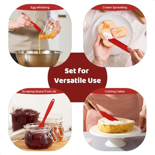 MOJOTORY Silicone Jar Scraper, 2 PCS Long Handle Spatula