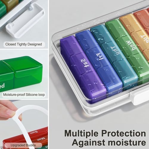 CTIME 4-Tier Extra-Large Medicine Organizer with Portable Pill Case Empty