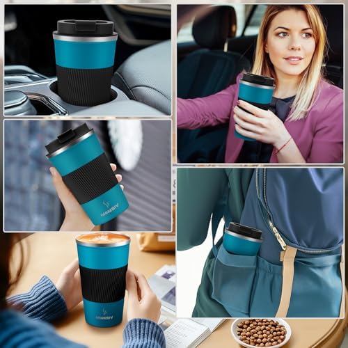 MOMSIV 17oz Travel Coffee Mug, Insulated Coffee Cup with Leakproof Lid