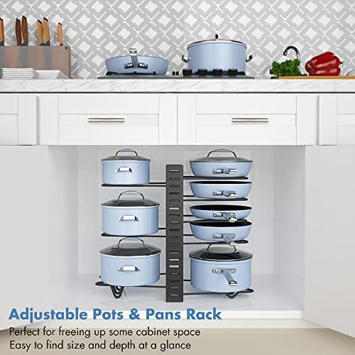 Felibeaco Adjustable Pots and Pans Organizer Under Cabinet, 3 DIY Assembly