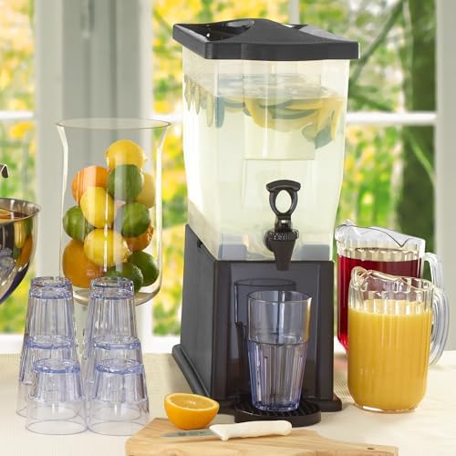 Winco 3 Gallon Slim Plastic Beverage Dispenser with Base