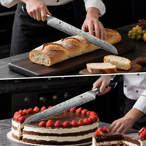 10 inch Bread Knife in Powder Steel, Serrated Bread Knife