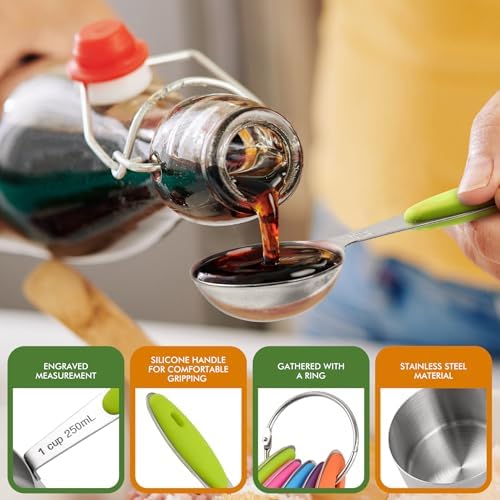 HOTEC 10-Pack Measuring Cups & Spoons Set, Multicolor