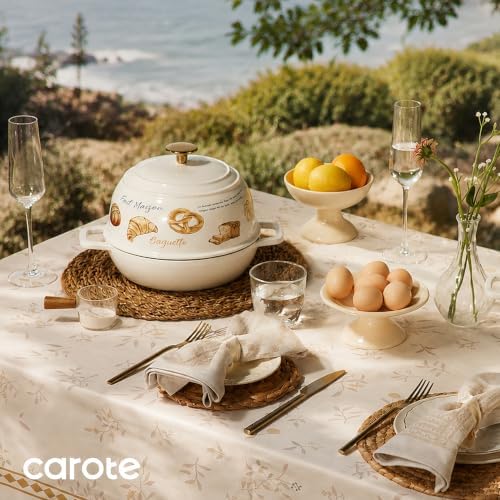 CAROTE Enameled Cast Iron Dutch Oven, 5QT Pot with Lid & Gift Box