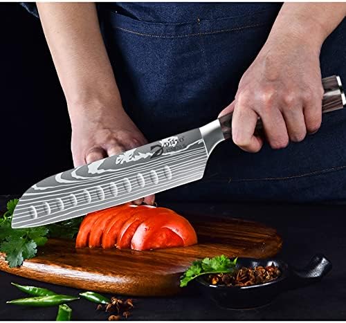 Dfito Chef Knife Sets with Roll Bag, 9 Pieces Professional Knife Set