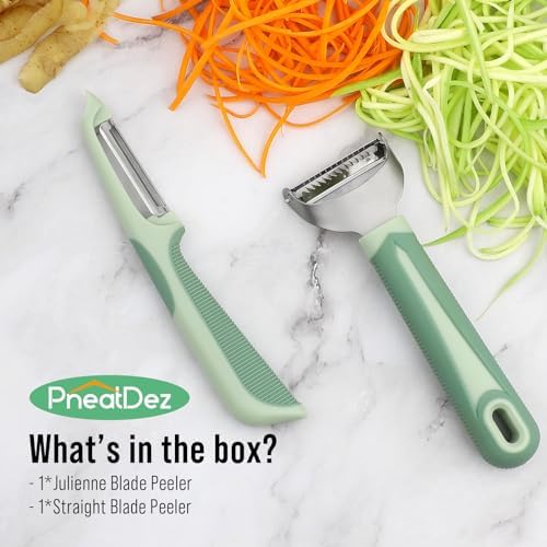 Julienne Peeler Vegetable Peeler with 4.8'' Long Silicone Handle
