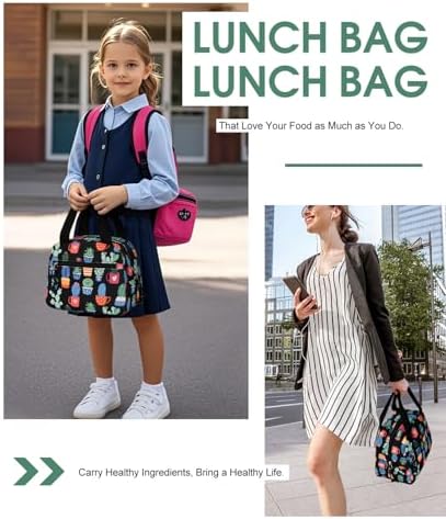 Lunch Bag for Women, Corduroy Small Insulated Lunch Box