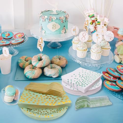 Green Paper Plates and Napkins Party Supplies Serve 35 Guests