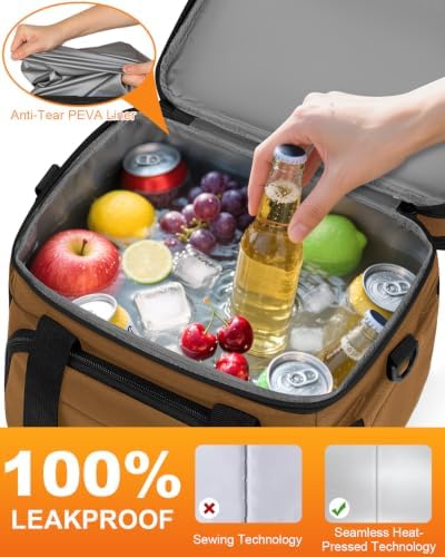 Pritent Lunch Box for Men Women Double Decker Insulated Lunch Bag for men