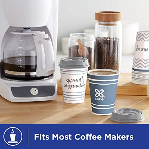 Dixie Paper Coffee Cups With Lids, 12 oz | 14 Count | Pack of 2 | Insulated | For Hot or Cold