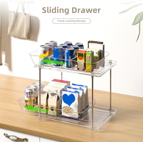 Sevenblue 4-Pack 2-Tier Under Sink Organizer with Pull Out Drawers