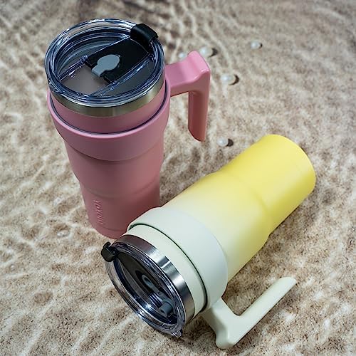 BJPKPK 40 oz Tumbler with Handle & Straw, Insulated Stainless Steel Mug