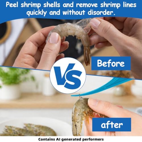 2PCS Shrimp Deveining Tool, Blue Shrimp Deveiner Prawn Peeler Shell Remover Kitchen Seafood Gadget For Home Cooking And Seafood Preparation