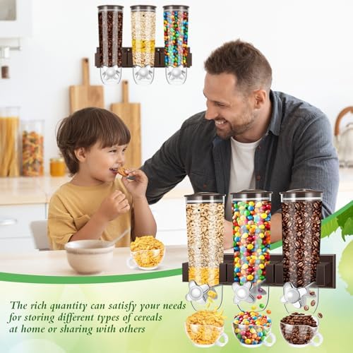 Nitial 6 Pcs Candy Dispenser Wall Mounted 9L Cereal Dispenser, Coffee