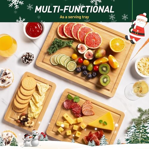 Bamboo Cutting Board Set Non Slip Feet Over Sink Kitchen Gadgets Seller 2024 First Apartment Essentials New Home Must Haves Things Stuff Accessories House Warming Decor Housewarming Hostess Host Gifts