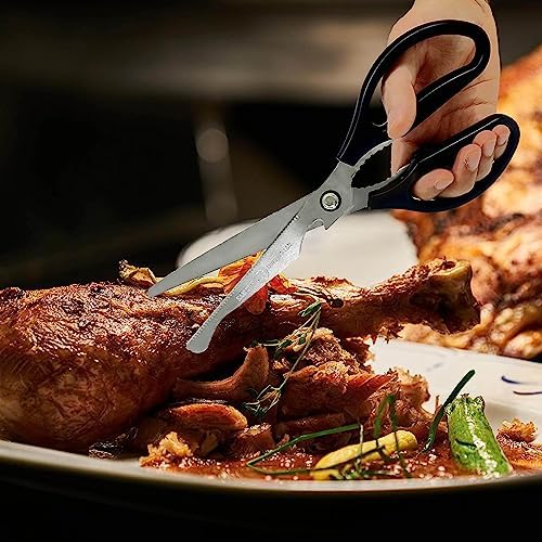 Korean BBQ Kalbi Meat Cutting Scissors Large All Purpose Stainless Steel Utility Kitchen Shears for Food