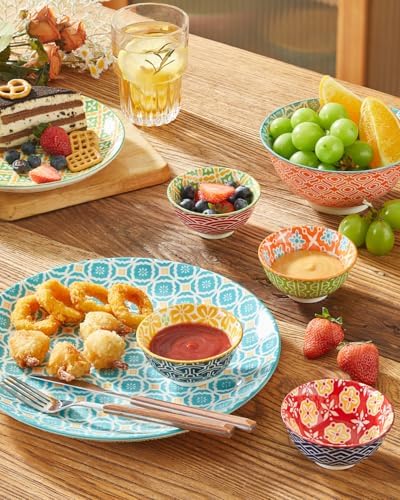 Metahom Ceramic Dipping Bowls, 4 Oz Small Colorful Bowl Set of 6, 3.5 Inch