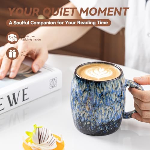 Stormy Coast Ceramic Mug, 14oz Reactive Glaze Mug, Gift for Him, Office