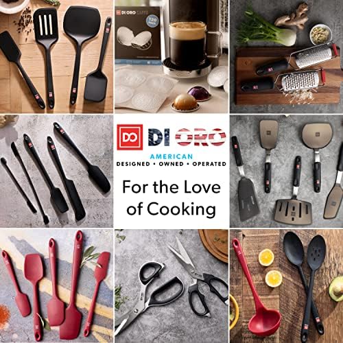DI ORO Chef Series Silicone Turner Spatula Set - 600F Heat Resistant, 3-Pc