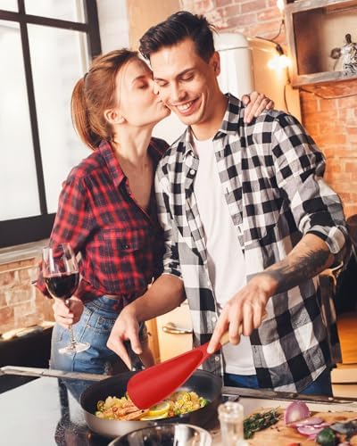Badiano Silicone Cooking Spoon for Nonstick Cookwares, Multi-function,11.4"