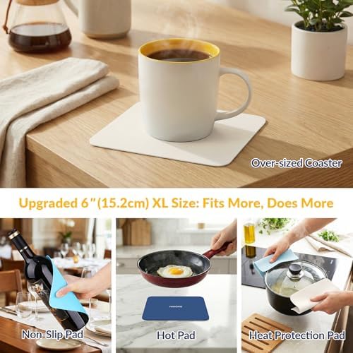 NiHome Silicone Jar Opener Gripper Pads, 6 In for Seniors, Ocean Color, 4PC