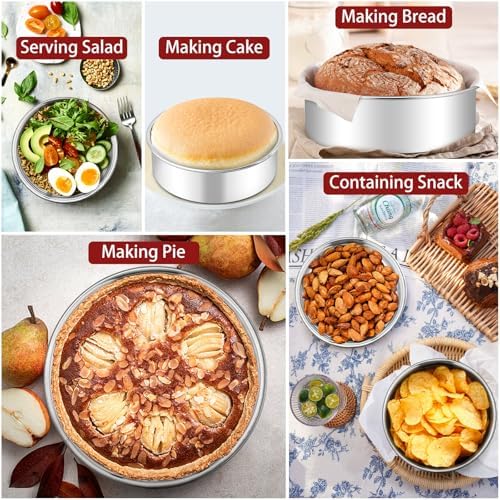 LIANYU 6 Inch Cake Pans Set of 6, Round Layer Cake Tins for Baking