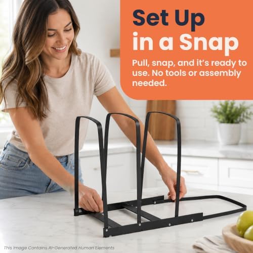 Linden Sweden Metal Baker’s Cooling Rack - Cooling Racks for Cooking and Baking - Storage for Craft and Baking Supplies - Collapsible Racks for Pizza Stones, Cookie Sheets, Pans - 22x 10x 1 Inches