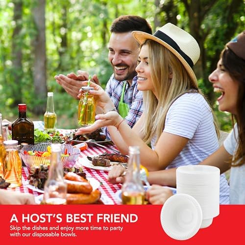 Stock Your Home 800 Count 12 oz White Plastic Bowls, Bulk Pack of Small Plastic Disposable Bowls for Dessert, Ice Cream, Pet Food - Heavy Duty Single Serving Bowls for Catering or Every Day Use