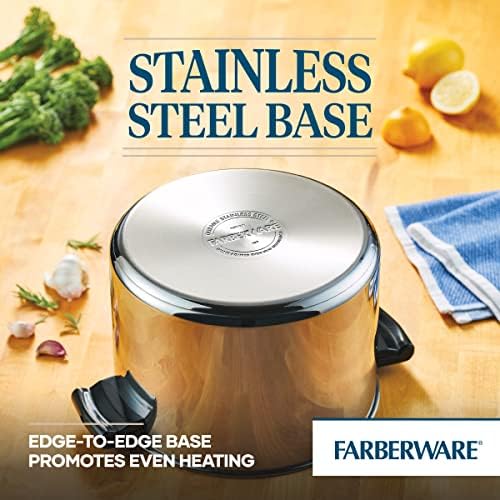 Farberware Classic Series Stainless Steel Pot with Lid, 8-Qt