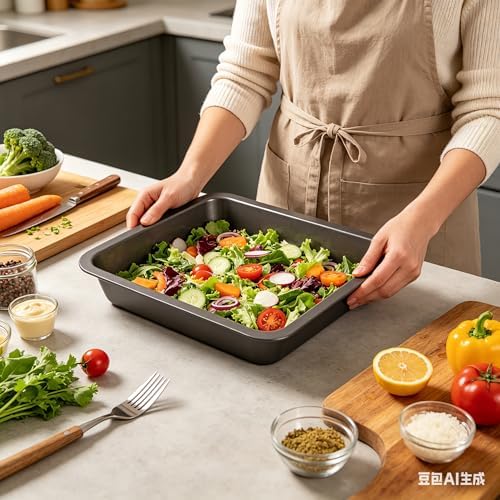 2 PCS Square Nonstick Loaf Pan Set, 8 x 8 Inch