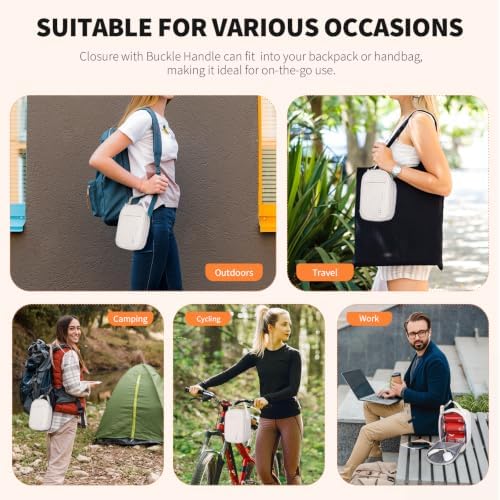 NOL Small Insulated Snack Bag Mini Freezable Cooler Pouch 3L fit 3 Cans | Wide-Mouth 6hours Cool & Warm Lightweight Leakproof Nylon Box for Work Travel Cream