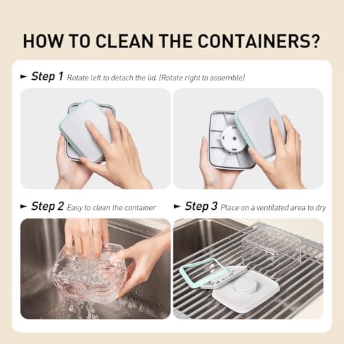 Airtight Food Storage Containers,1.3Qt 3Pcs Pop Food Containers with Lids, Stackable One Button Opening Kitchen Pantry Organizers and Storage, BPA-Free Food Containers Set for Snacks Candy Spices