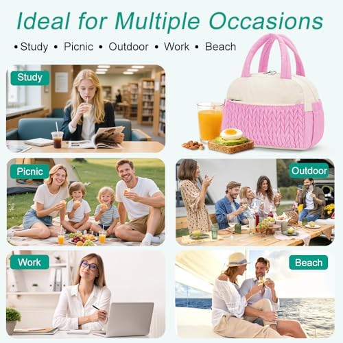 Coobiiya Lunch Box Lunch Bag for Women Men,Reusable Cute Lunch Pail bag,Leakproof,Insulated LunchBox Tote Compact 10L, Cooler Lunch Container for Work Travel Office