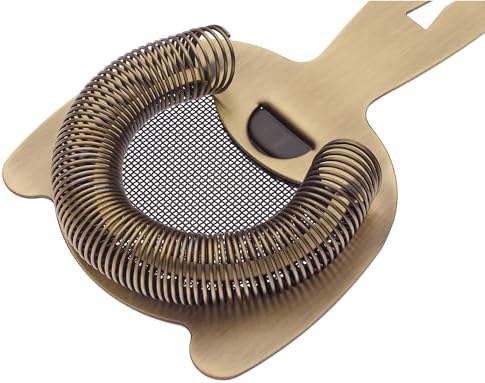 Barfly Fine Mesh Spring Strainer, Antique Gold