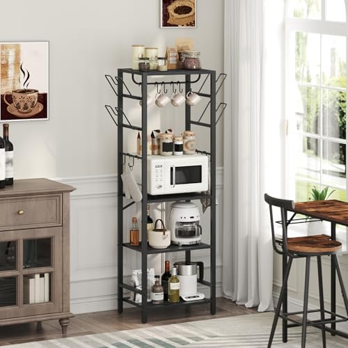 MAHANCRIS 4-Tier Pot Rack, Pots and Pans Organizer for Kitchen Corner, Kitchen Storage Rack with U-Shaped Lid Holders, Freestanding Cookware Stand, Black POBK3001