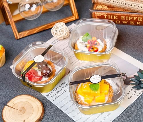 NPLUX Mini Halloween Baking Pans with Lids, 10oz 50 Pack for Home Bakers