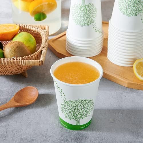 ECOLipak 240 Count 12 oz Compostable Paper Cup, Disposable Paper Coffee Cup